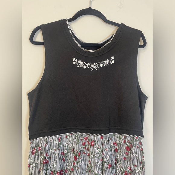 Bryn Connelly Womens Dress Size Large Black sleeveless Floral Maxi Vintage - Picture 3 of 13